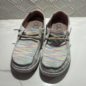 Hey Dude Multicolor Moccasin Shoes with Elastic Slip-On Design